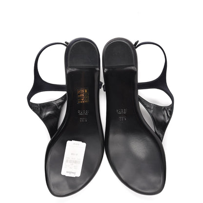 Gucci Lambskin Crystal Lady Bit Thong Sandals 39.5 Black 5 of 10