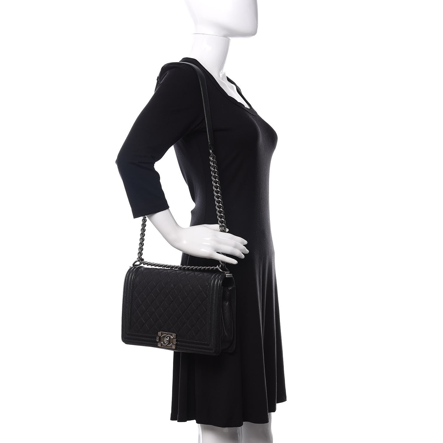 Chanel Caviar Quilted New Medium Boy Flap Black 2 of 11