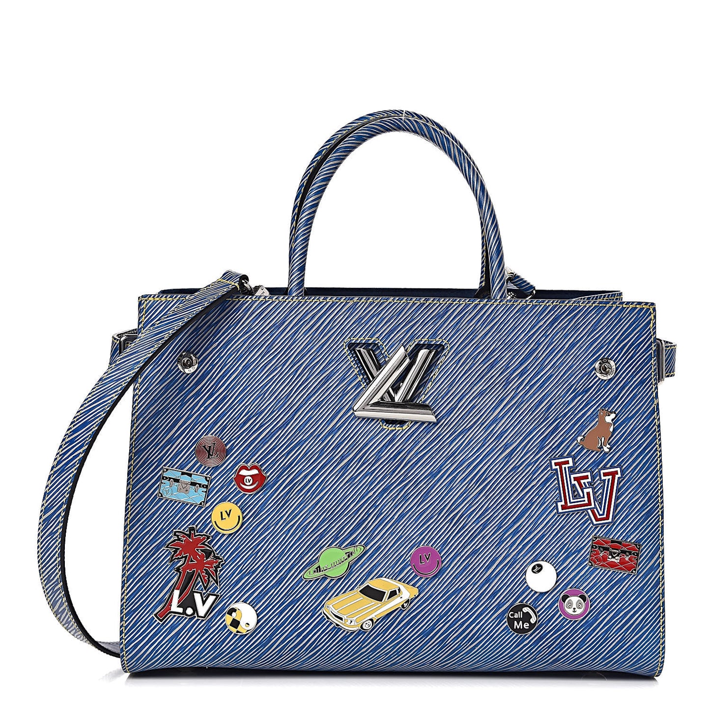 Epi Pins Twist Tote Denim Light
