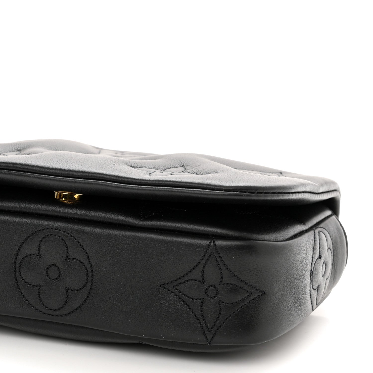 Louis Vuitton Calfskin Bubblegram Wallet On Strap Black 9 of 9