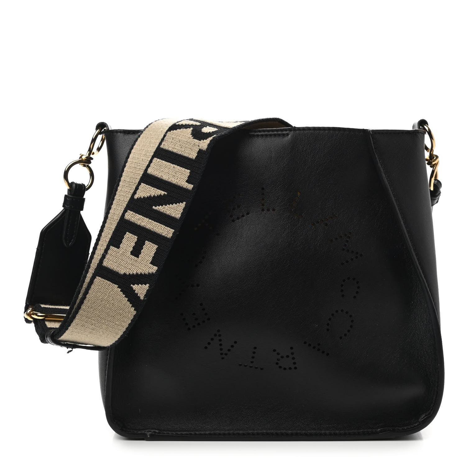 Stella McCartney Eco Alter Nappa Perforated Logo Mini Crossbody Black 1 of 12