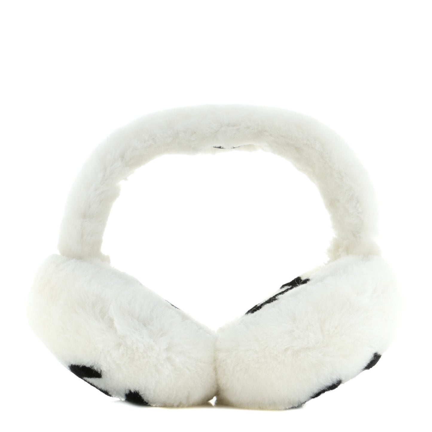 Shearling CC Ear Muffs White Black
