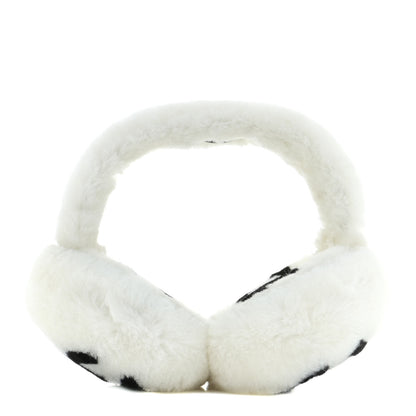 Chanel Shearling CC Ear Muffs White Black 1 of 4