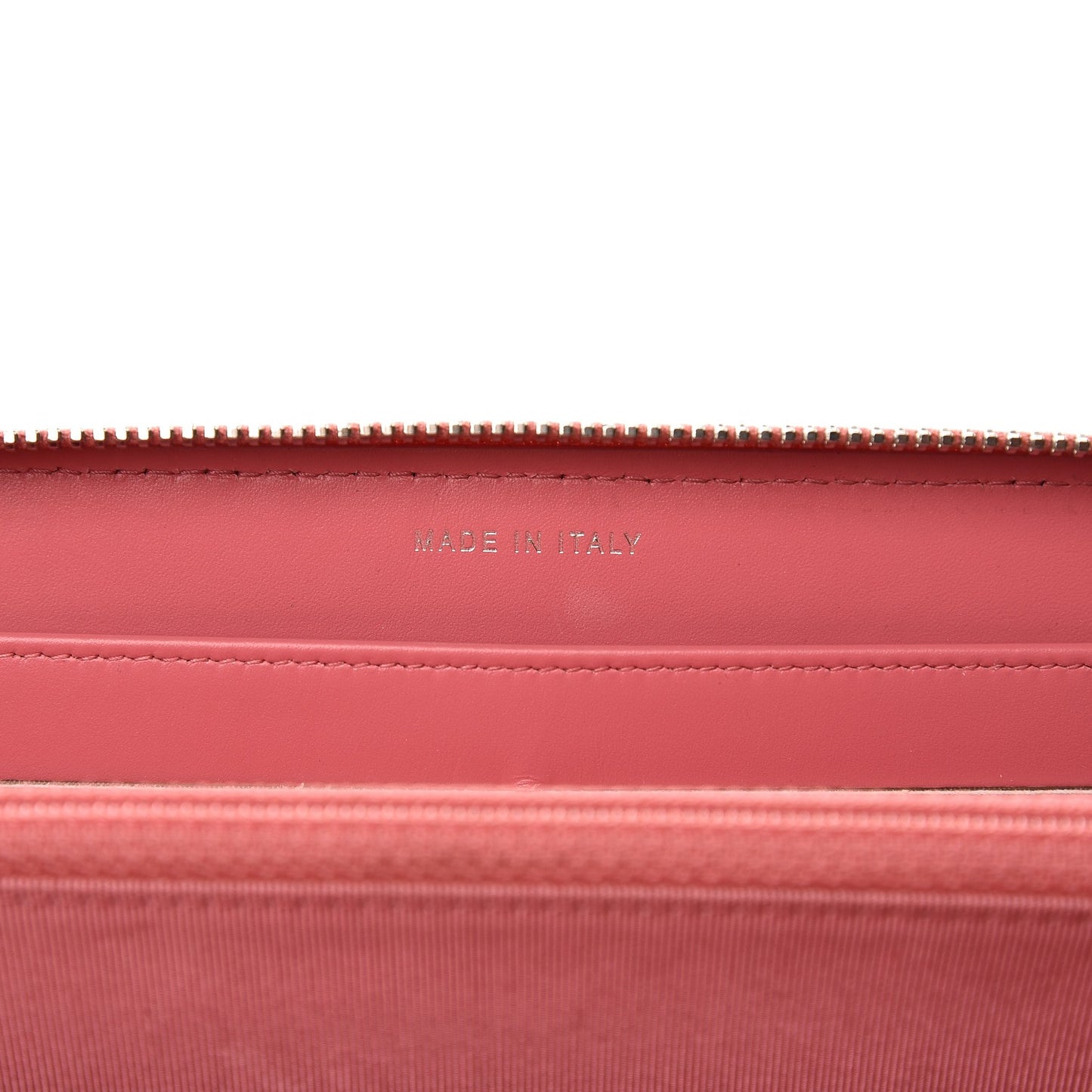 Caviar Chevron Large Gusset Zip Around Wallet Pink