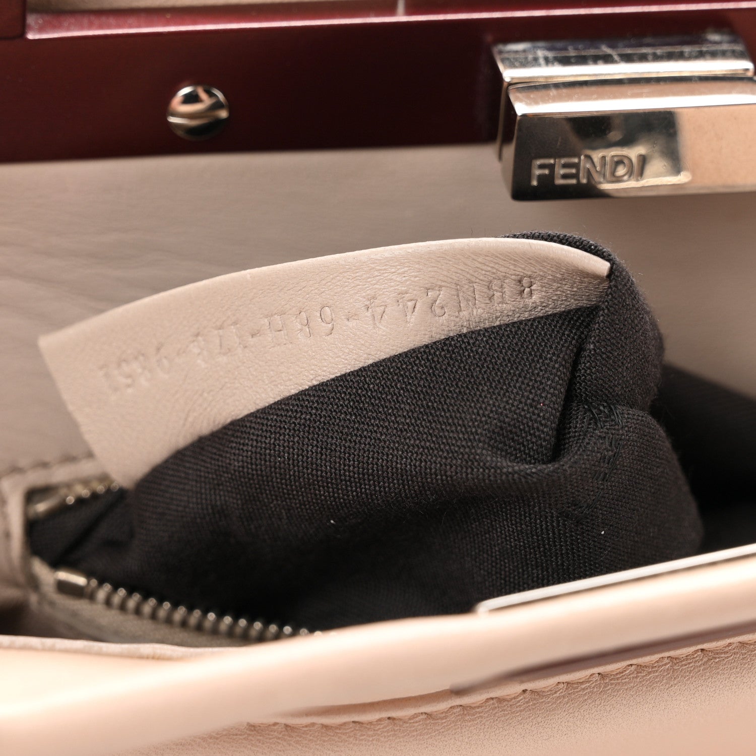 Fendi Nappa Colorblock Mini Peekaboo Iconic Satchel Plaster Banana Grigio Polvere 7 of 10