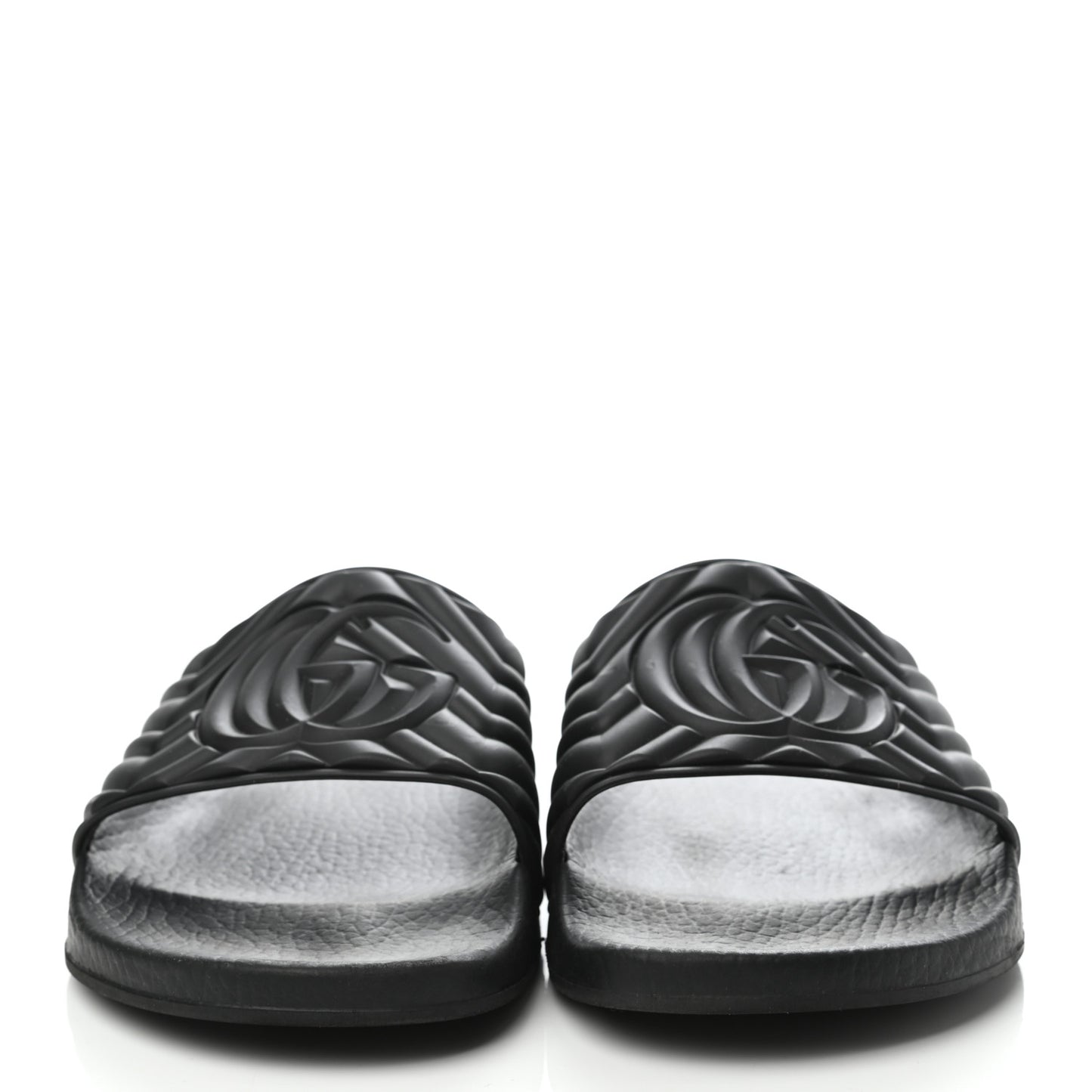Rubber Matelasse Mens Slide Sandals 8 Black