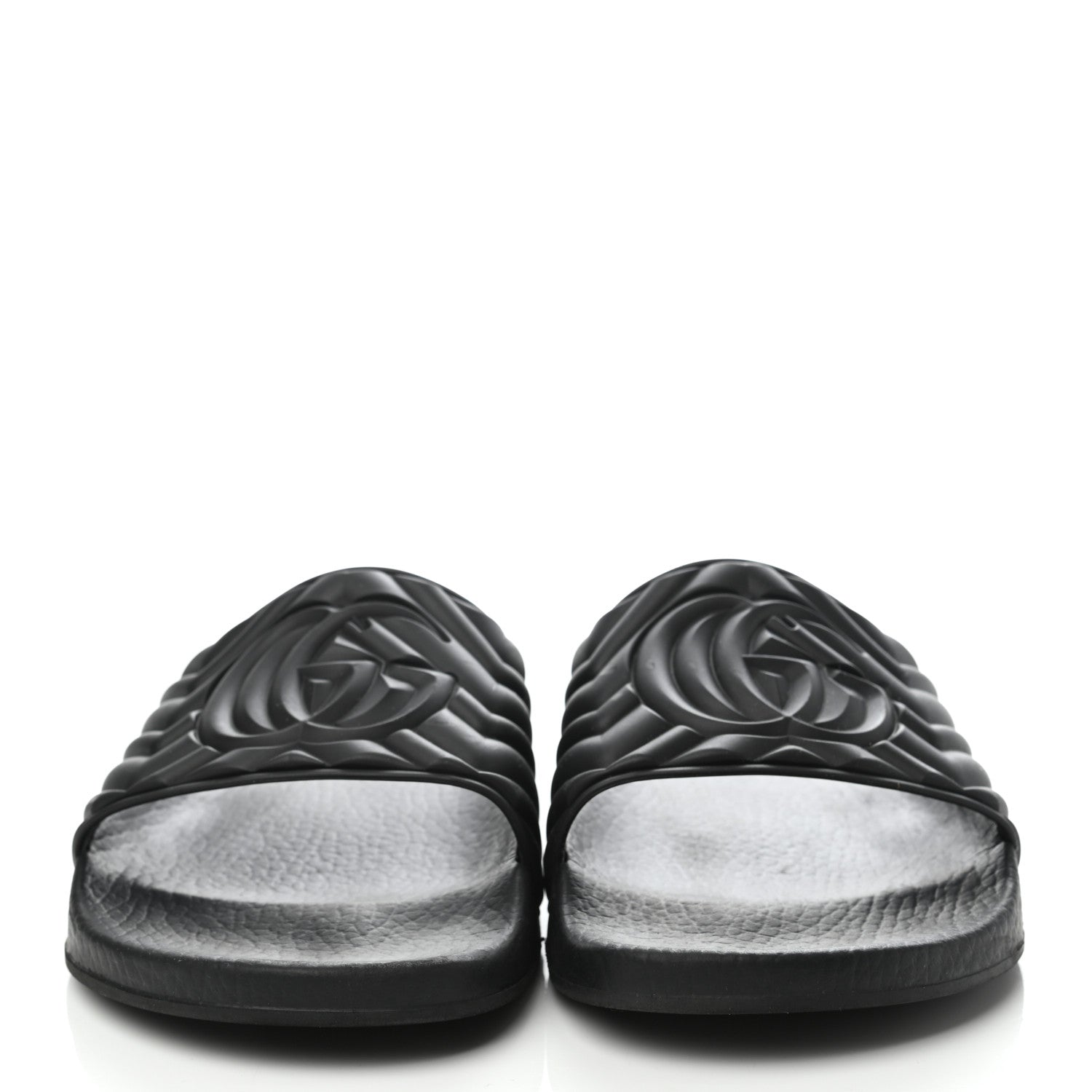 Gucci Rubber Matelasse Mens Slide Sandals 8 Black 2 of 7