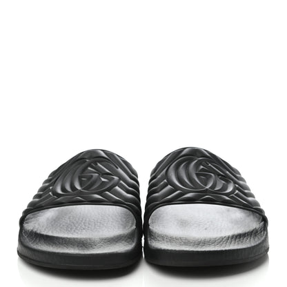 Gucci Rubber Matelasse Mens Slide Sandals 8 Black 2 of 7