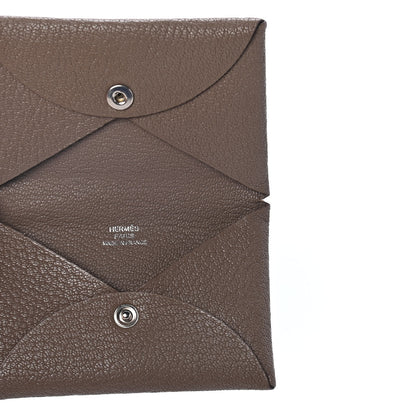 Hermes Chevre Mysore Calvi Card Case Etoupe 4 of 4