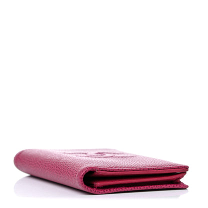 Chanel Caviar Timeless CC Card Holder Wallet Dark Pink 4 of 18
