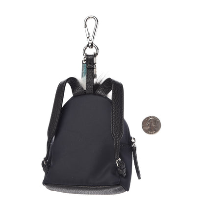 Fendi Nylon Cuoio Romano Nutria Fox Fur Monster Eyes Mini Backpack Charm Blue Black Multicolor 2 of 6