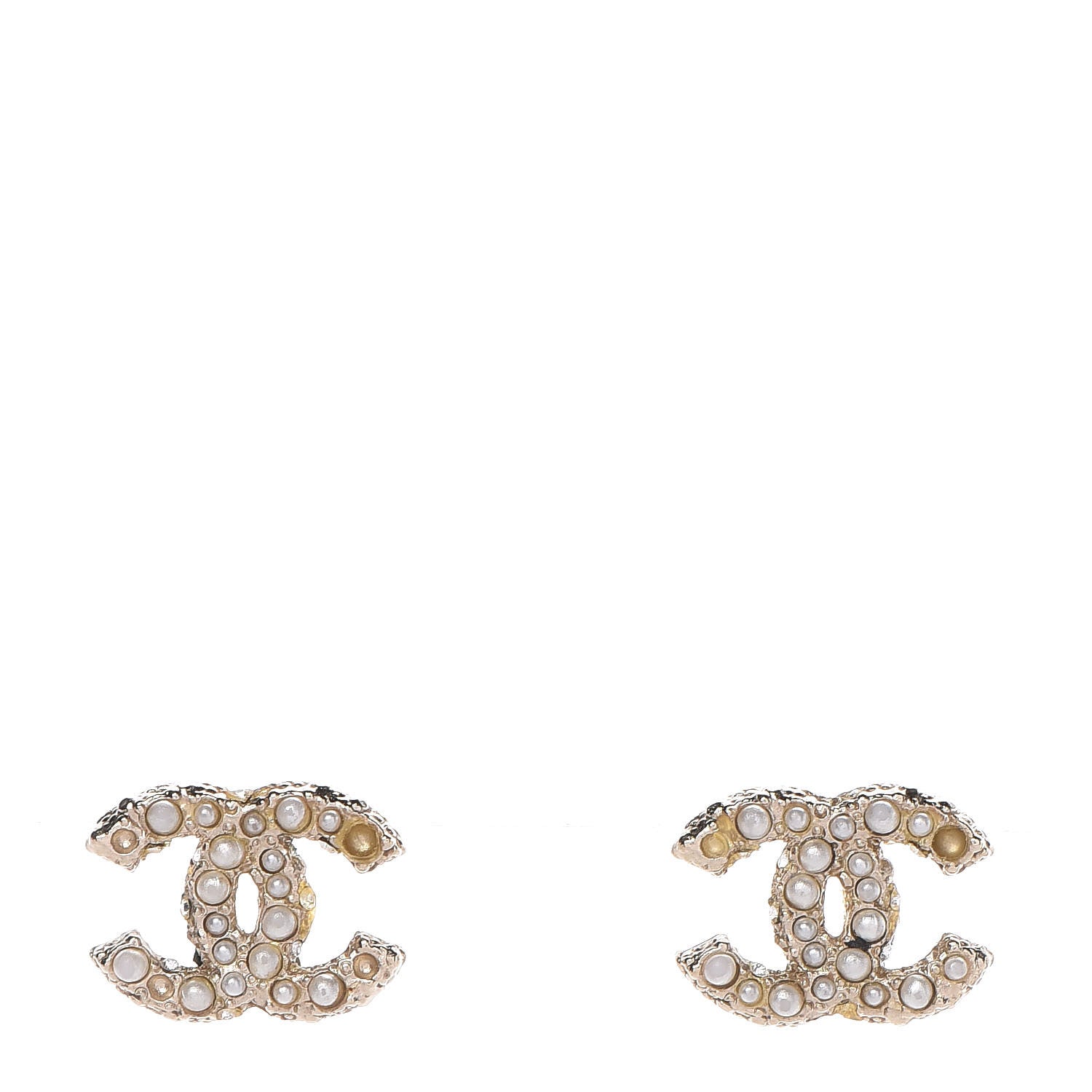 Chanel Pearl CC Earrings Light Gold 1 of 7