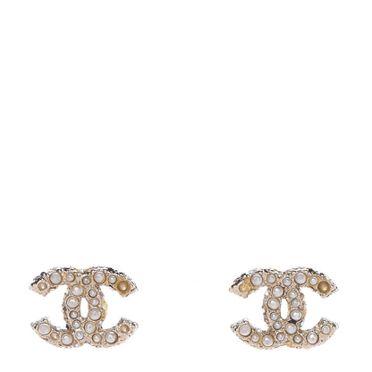 Chanel Pearl CC Earrings Light Gold 1 of 7