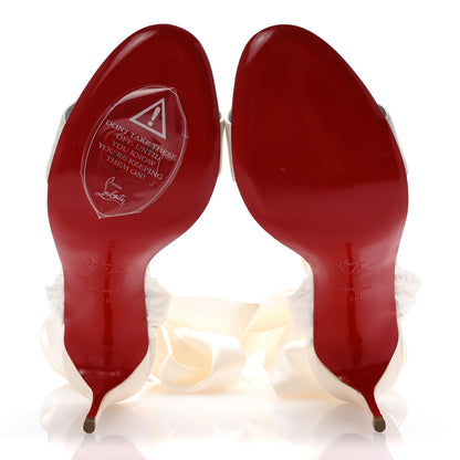 Christian Louboutin Satin Sandale Du Desert 100 Sandal 40 Off White 6 of 9