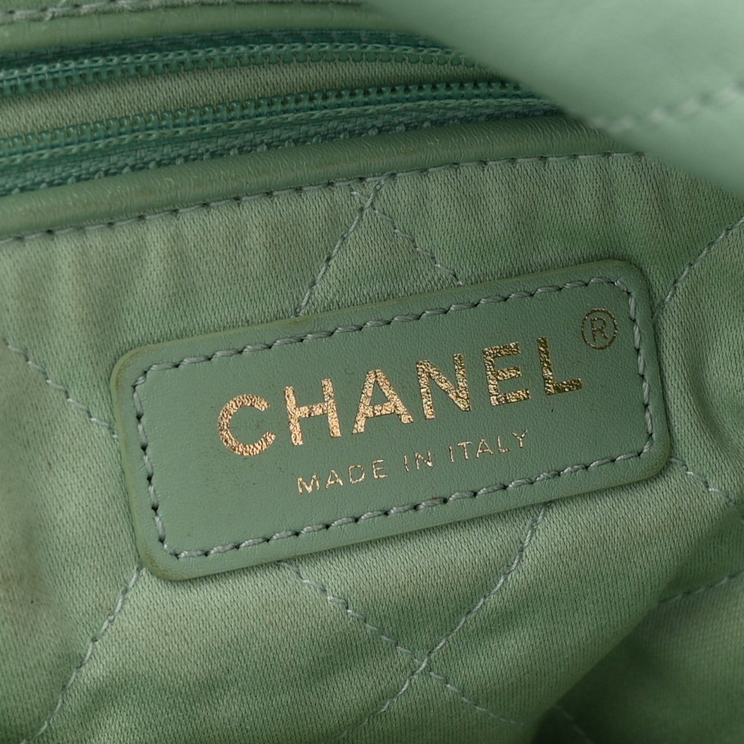 Chanel Shiny Calfskin Quilted Small Chanel 22 Light Green 7 of 11