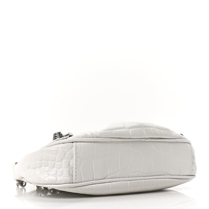 Balenciaga Extra Supple Calfskin Crocodile Embossed Le Cagole Mini Purse With Chain White 7 of 17