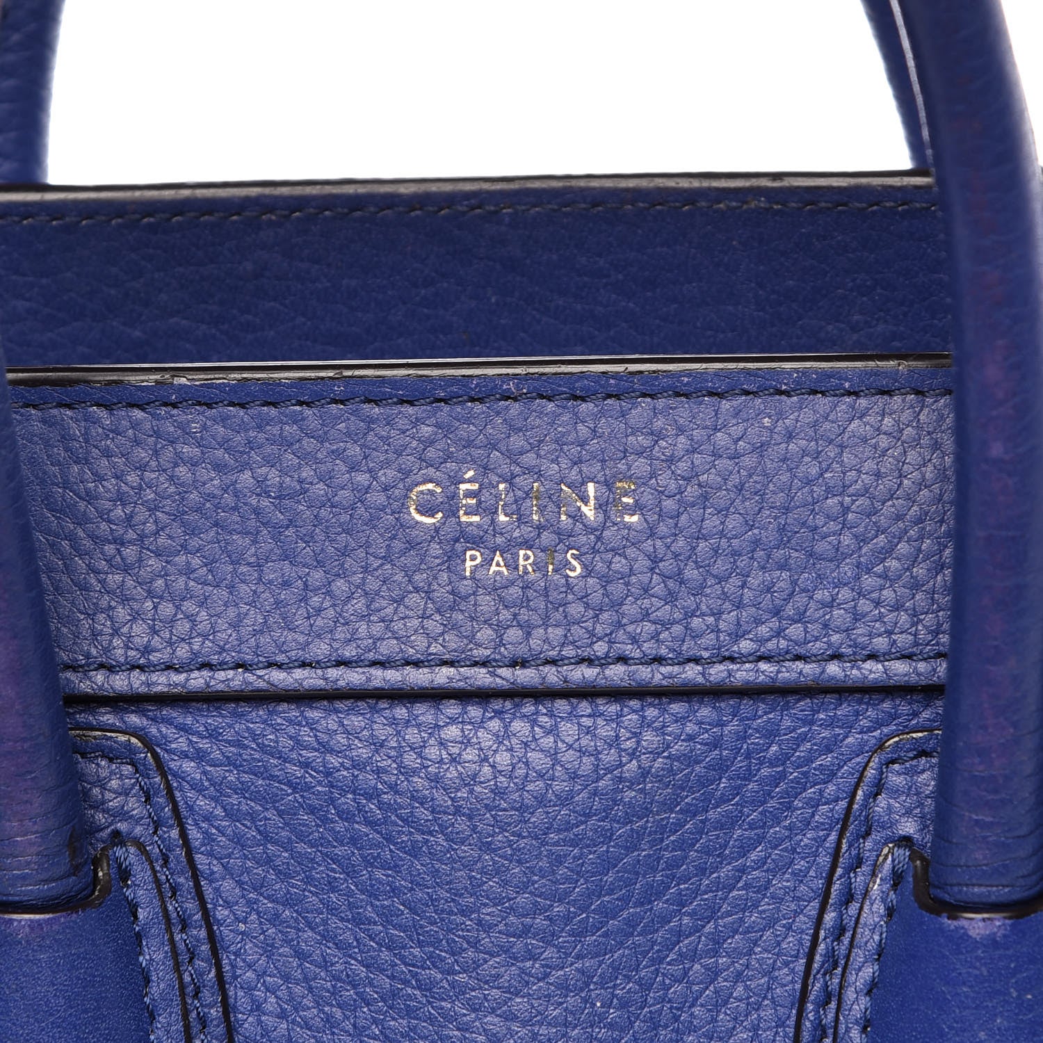 Celine Drummed Calfskin Nano Luggage Indigo 8 of 26