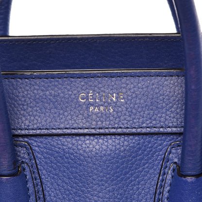 Celine Drummed Calfskin Nano Luggage Indigo 8 of 26