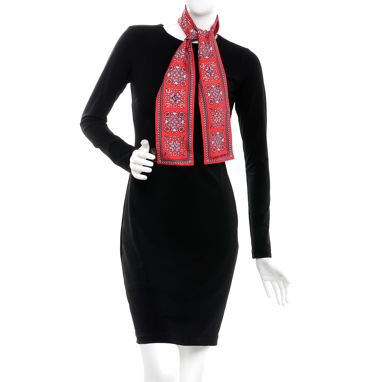 Louis Vuitton Silk Monogram Giant Lvrtual Flowers Bandeau Red 2 of 5