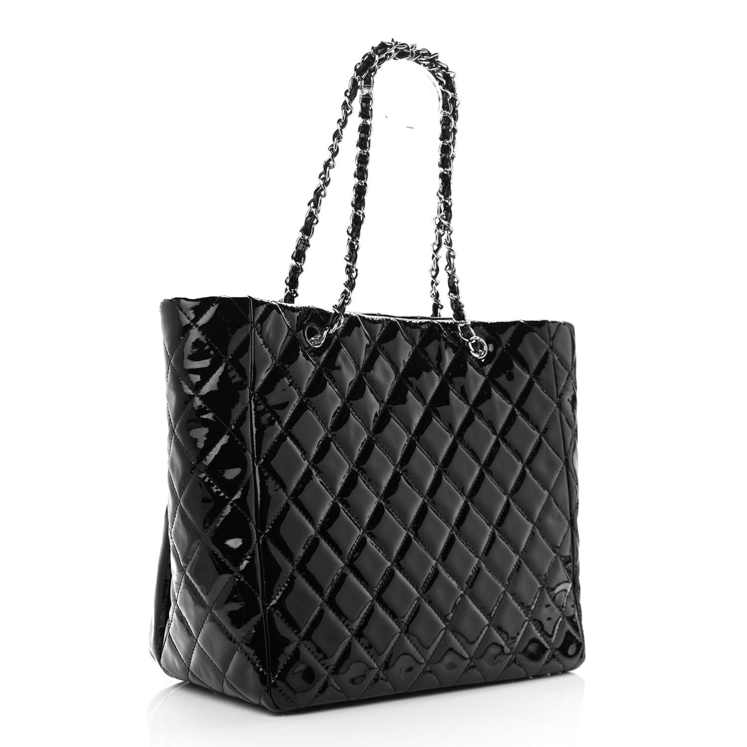 Chanel Patent Quilted Large Chic and Glitter Tote Black 2 of 10
