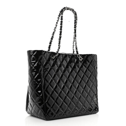 Chanel Patent Quilted Large Chic and Glitter Tote Black 2 of 10