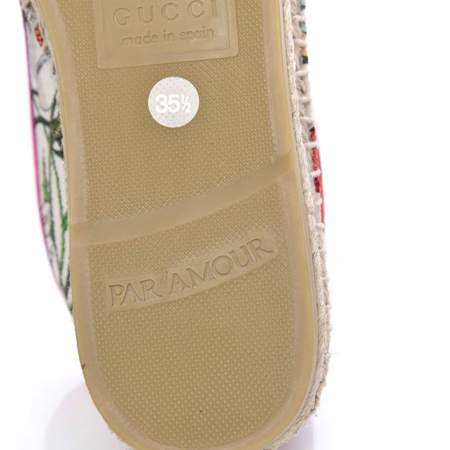Canvas Flora Print Espadrilles 35.5 White Multicolor Fuxia