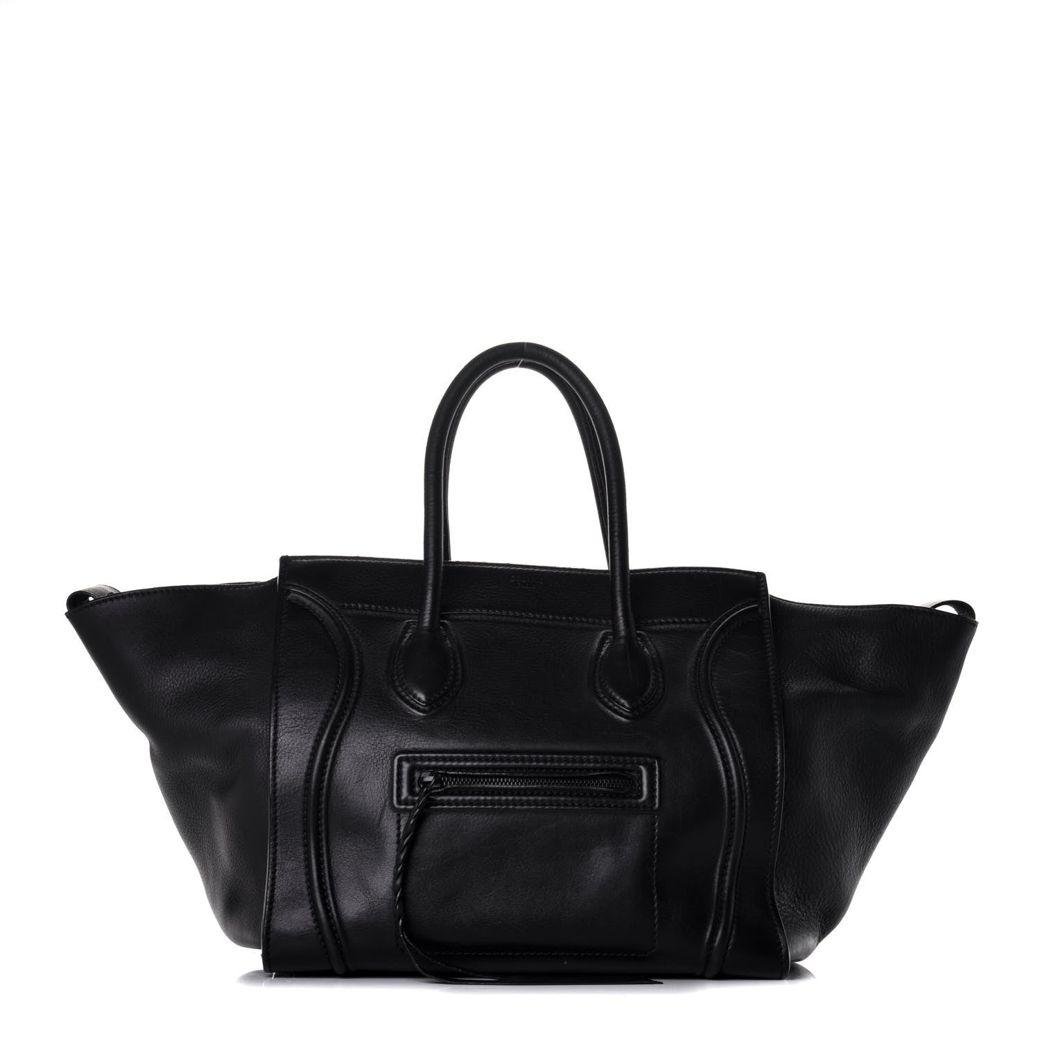 Celine Supple Calfskin Medium Phantom Luggage Black 1 of 9