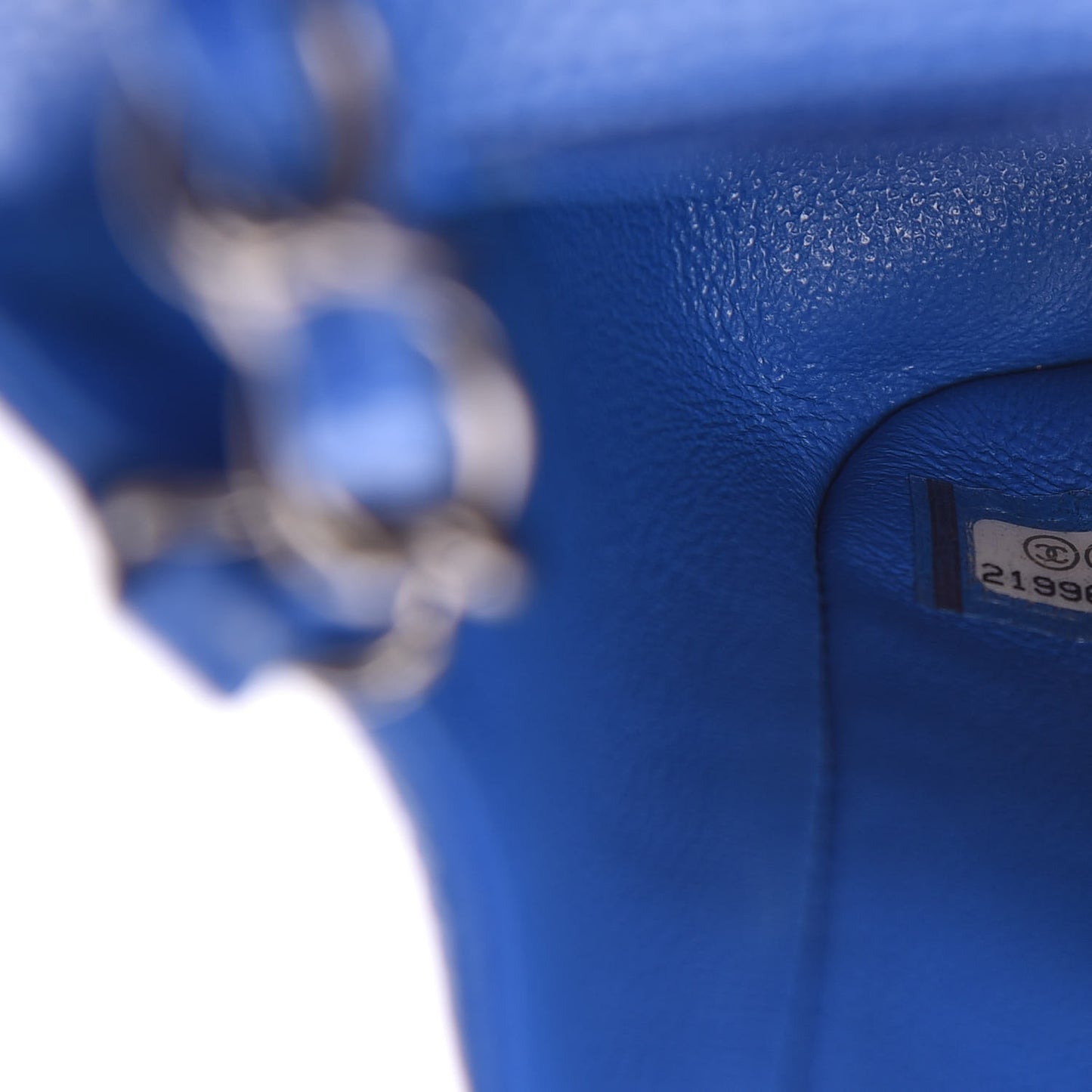 Caviar Quilted Mini Square Flap Blue