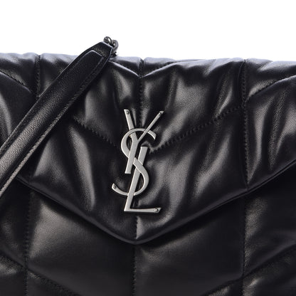 Saint Laurent Lambskin Quilted Small Loulou Puffer Monogram Chain Satchel Black 10 of 10