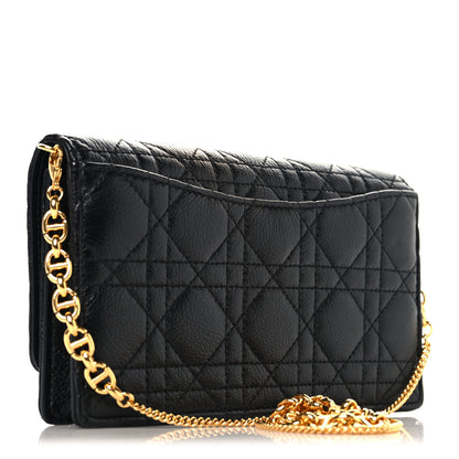 Christian Dior Supple Calfskin Cannage Caro Belt Pouch with Chain  Black 3 of 10