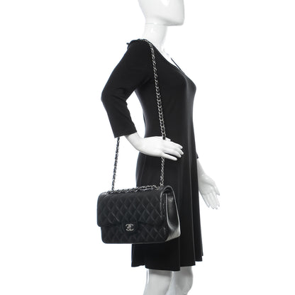 Chanel Lambskin Quilted Jumbo Double Flap Black 2 of 12