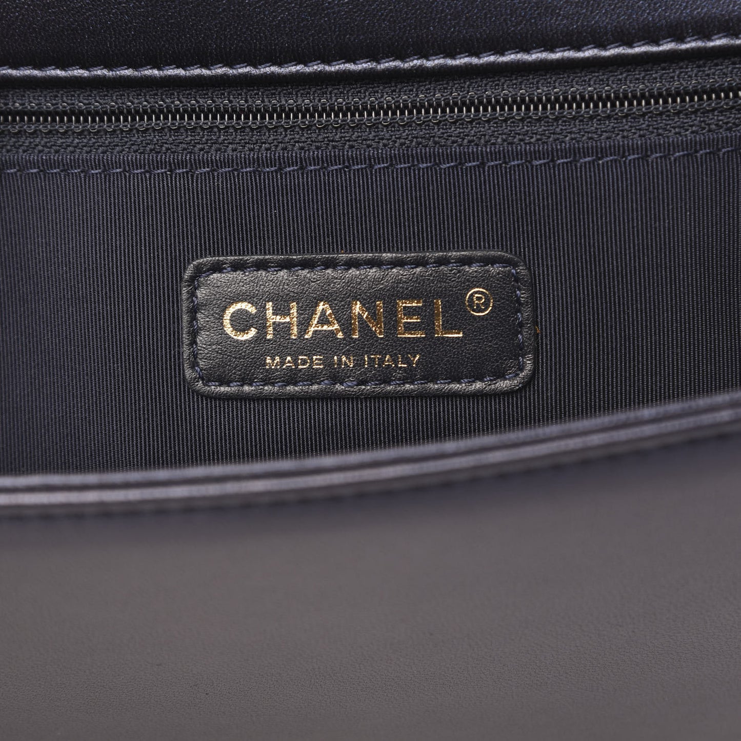 Lambskin Embossed New Medium Boy Cube Flap Navy