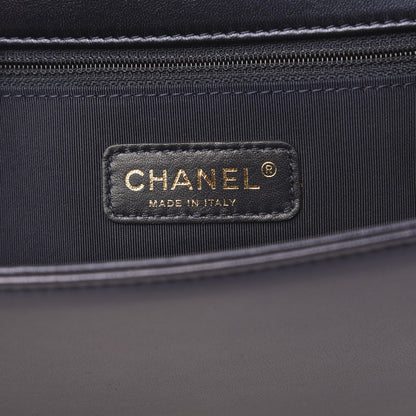 Chanel Lambskin Embossed New Medium Boy Cube Flap Navy 6 of 11