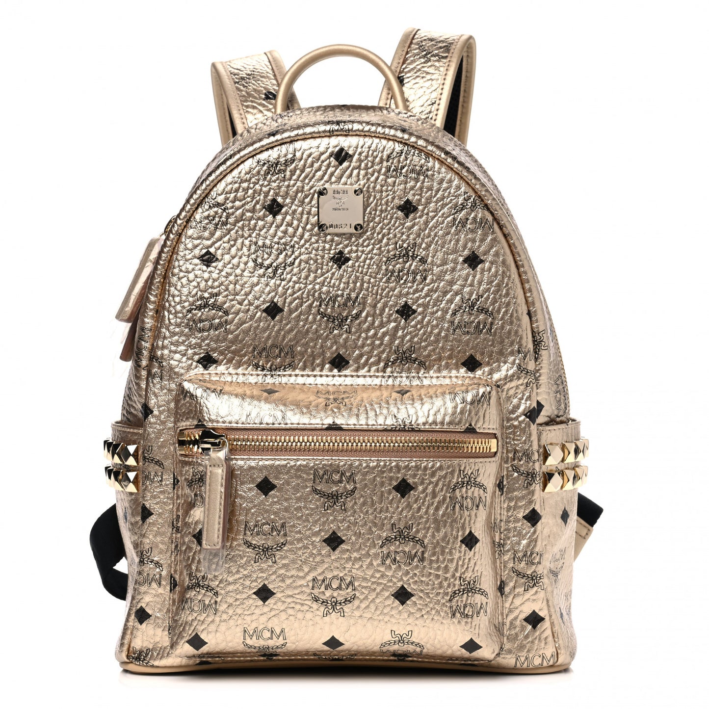 Metallic Visetos Small Side Stud Stark Backpack Gold