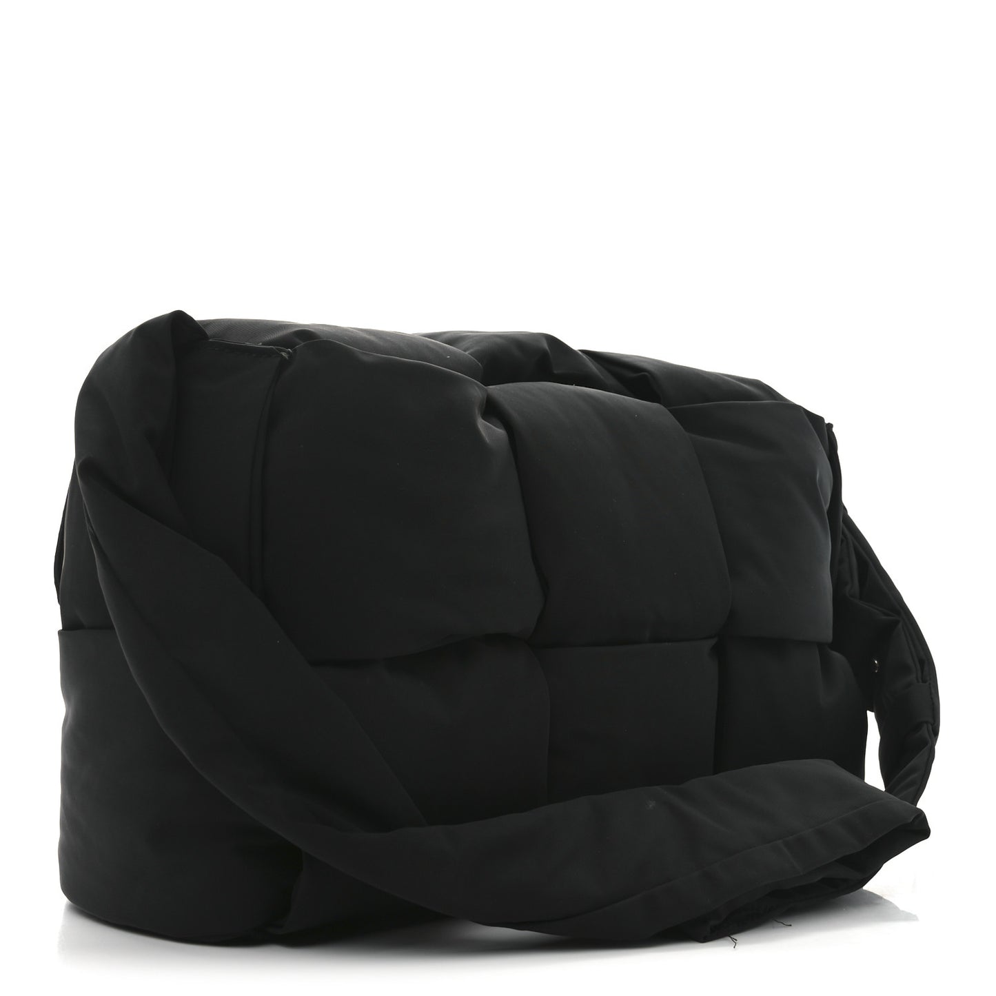 Nylon Intrecciato Padded Tech Maxi Cassette Bag Black