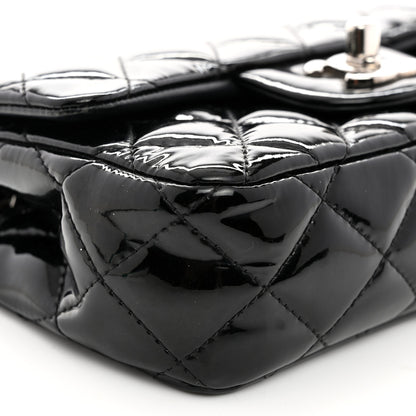 Chanel Patent Calfskin Quilted Extra Mini Rectangular Flap Black 9 of 10