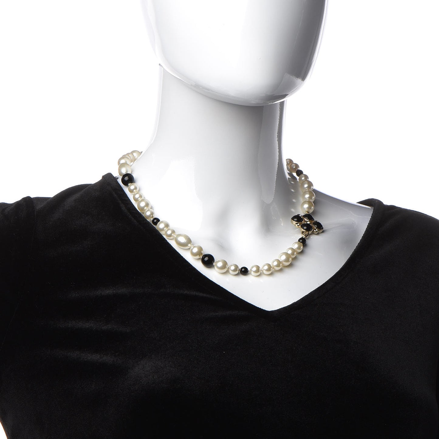 Pearl Enamel Gripoix CC Necklace