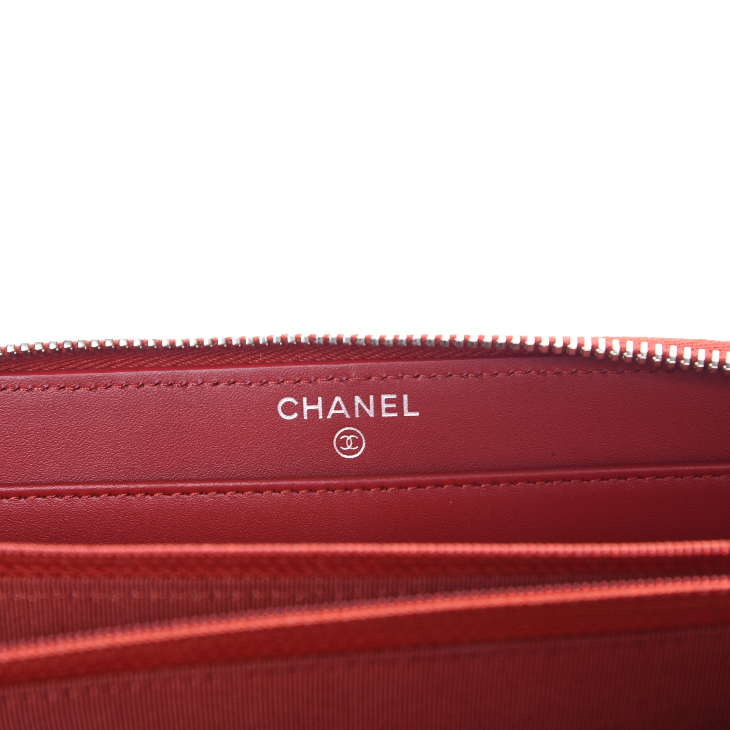 Chanel Caviar Quilted Large Gusset Zip Around Wallet Red 6 of 9