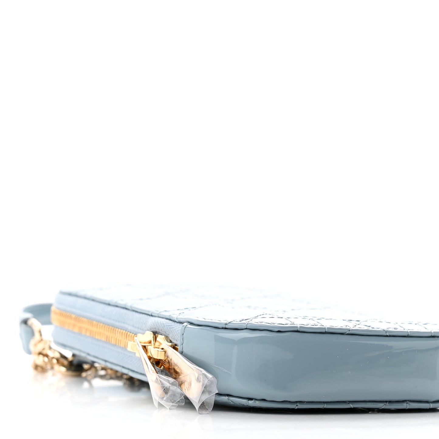 Patent Cannage Lady Dior Phone Holder Cloud Blue
