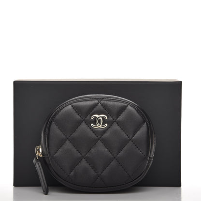 Chanel Lambskin Quilted Zip Around Classic Coin Purse Black 8 of 8