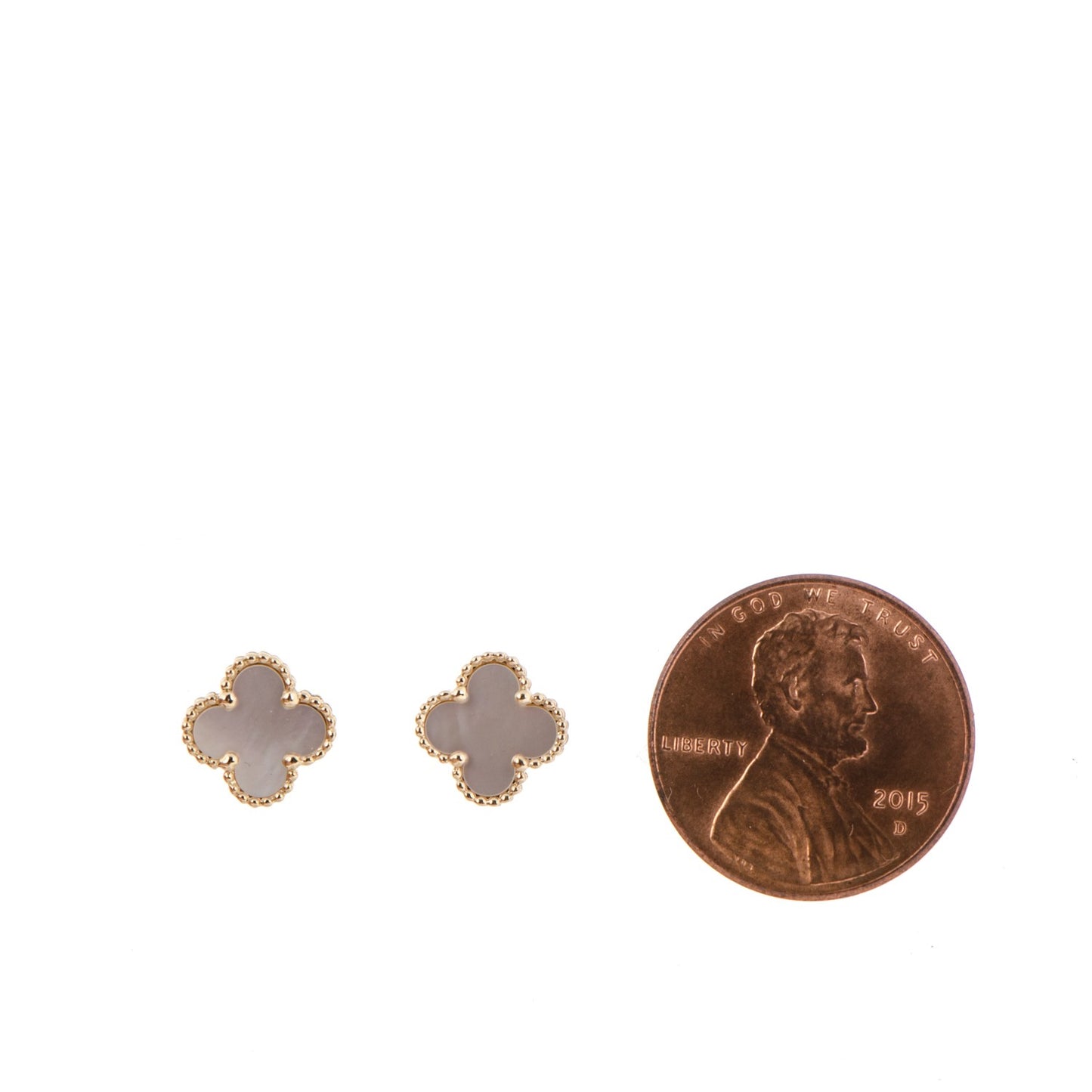 18K Yellow Gold Mother of Pearl Sweet Alhambra Earrings