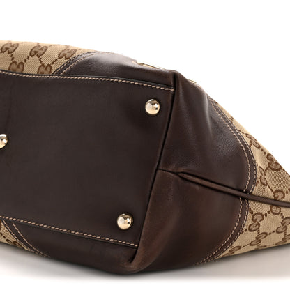 Gucci Monogram Medium New Britt Tote Brown 10 of 13