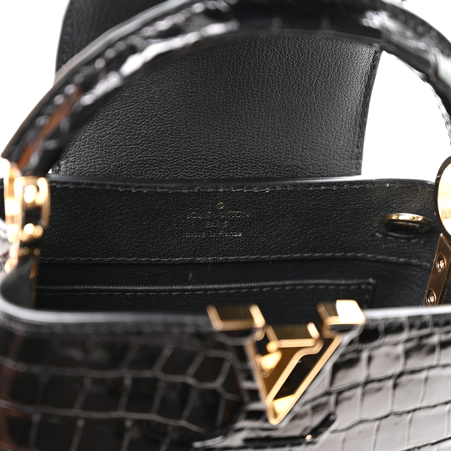 Louis Vuitton Crocodile Mini Capucines Black 7 of 11