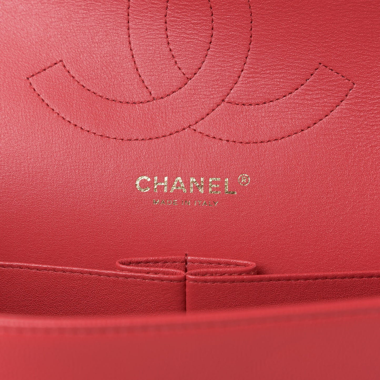 Caviar Quilted Jumbo Double Flap Red