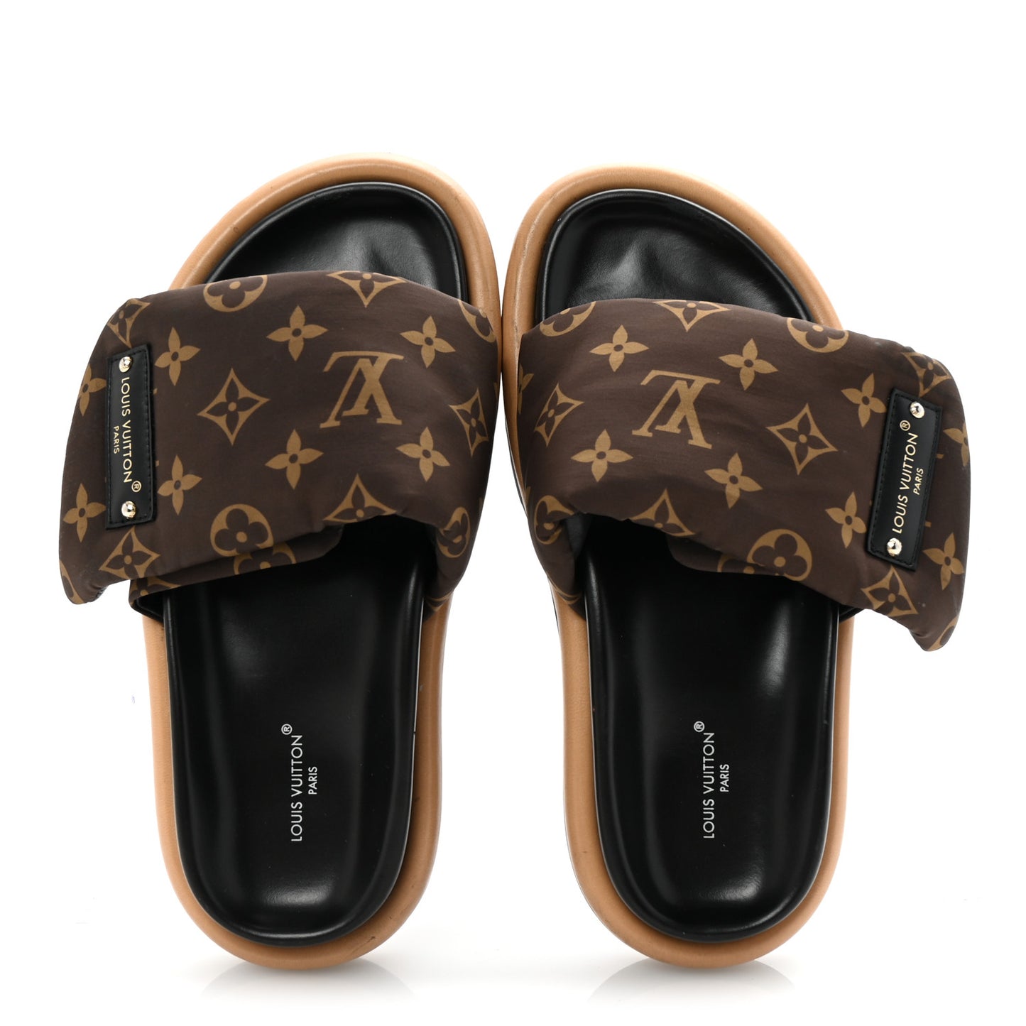 Nylon Monogram Pool Pillow Comfort Mule 36 Cacao Brown