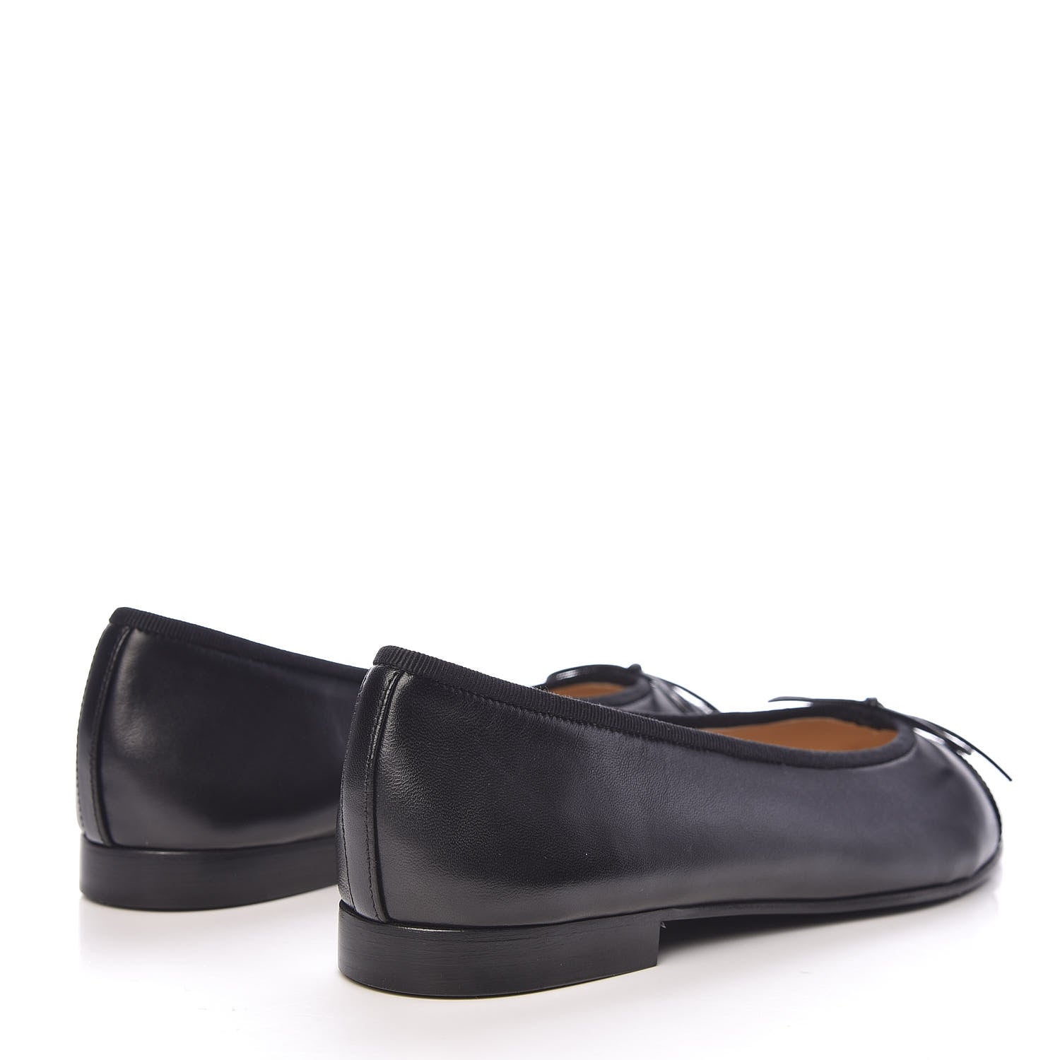 Chanel Lambskin Patent Cap Toe Ballerina Flats 38.5 Black 4 of 9