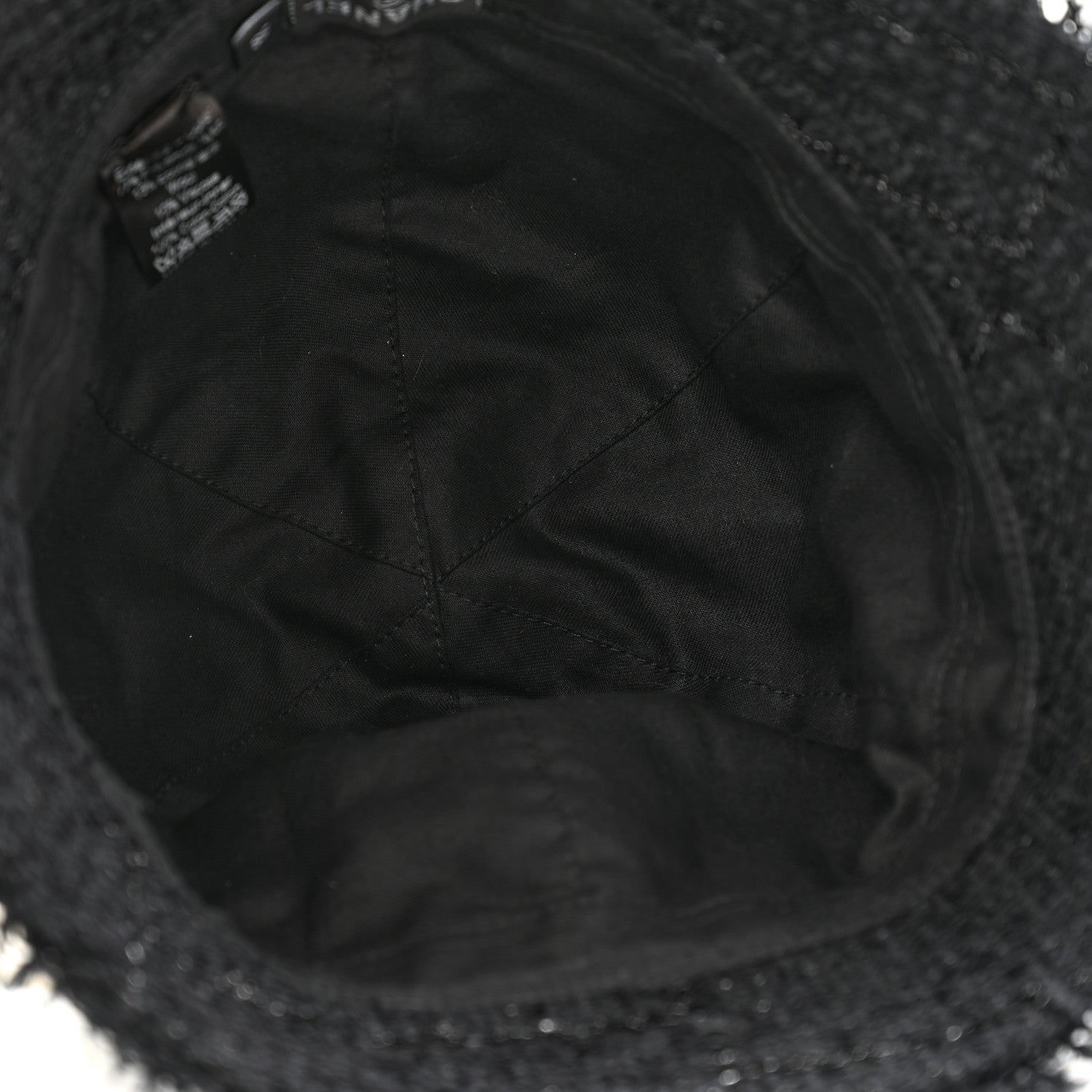 Chanel Tweed Pearl Bucket Hat 58 Black 7 of 9