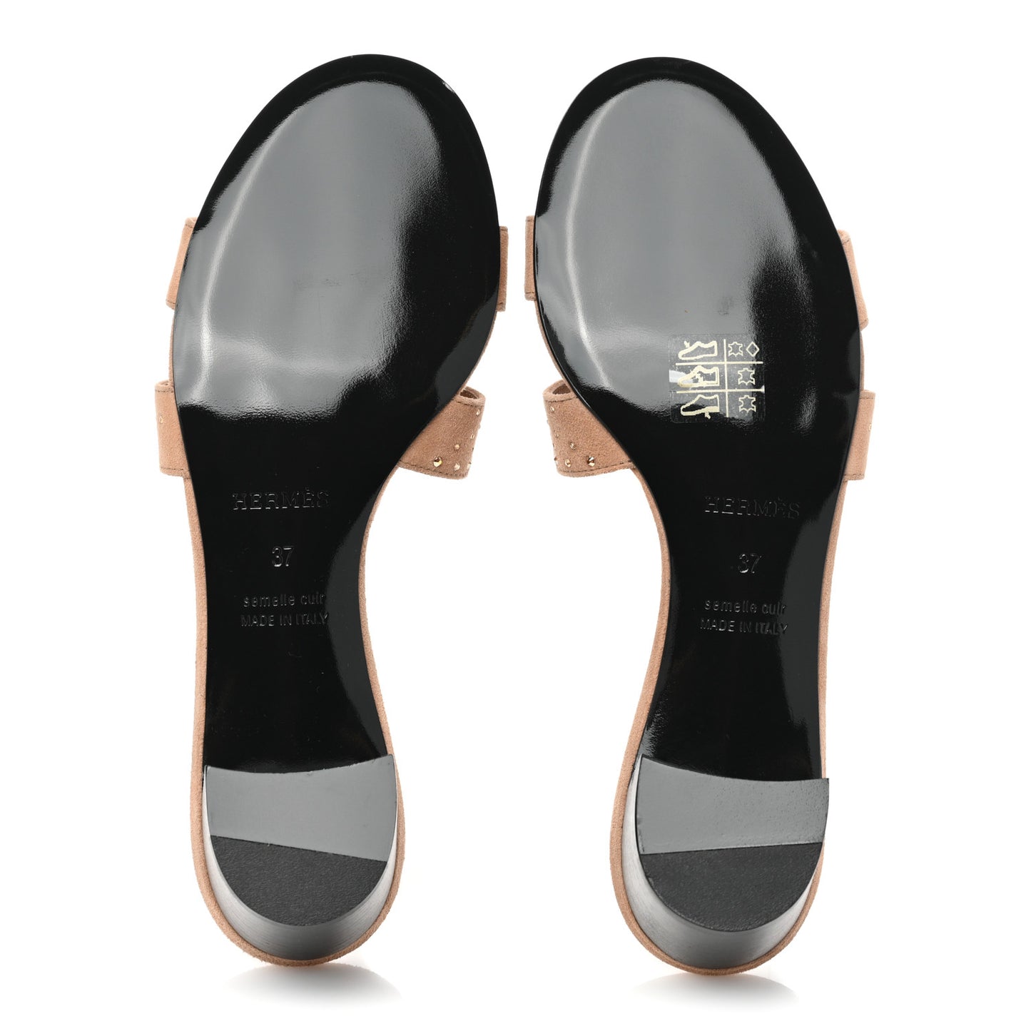 Suede Goatskin Crystal Oasis Sandals 37 Rose Nude