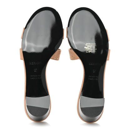 Hermes Suede Goatskin Crystal Oasis Sandals 37 Rose Nude 5 of 9