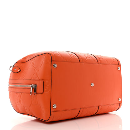 Gucci Piuma Calfskin Jumbo GG Embossed Large Duffle Bag Good Orange 3 of 8